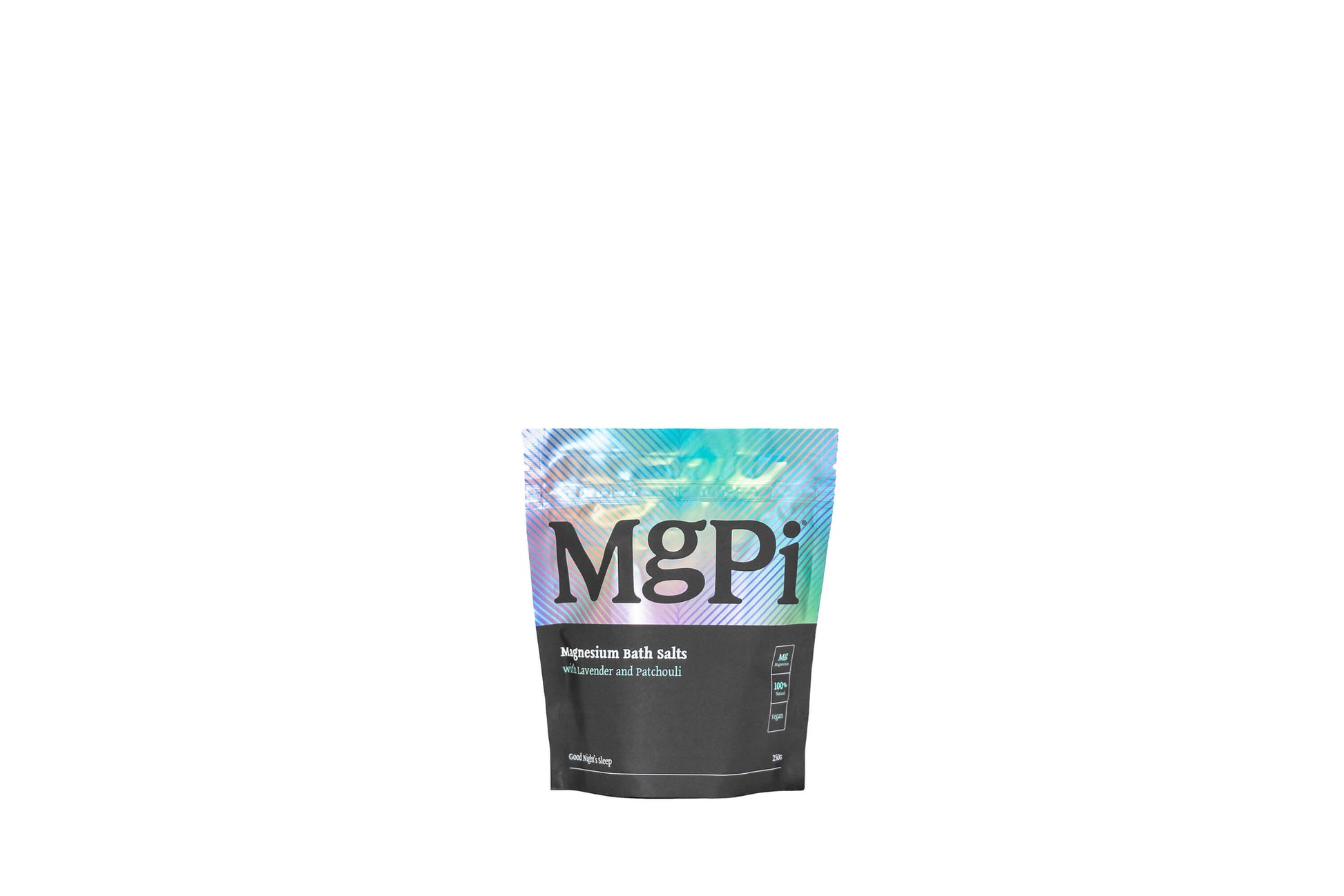 MgPi magnesium bath salts 250g packaging on a white background